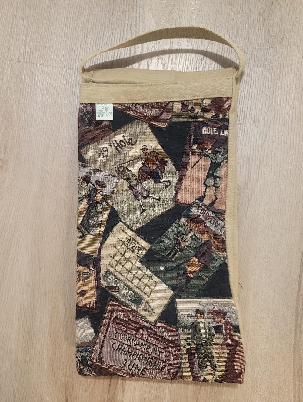 Vintage Designs by Dee Dee Golf Tapestry Bag Shoe Bag Memorabilia Made In USA